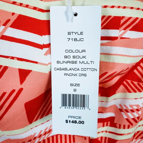 French Connection Casablanca Cotton Sunrise Printed Dress 2 NEW - Picture 4 of 7